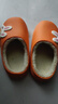 儿童棉拖鞋秋冬爆款加绒保暖毛毛鞋男女童防滑室内居家棉鞋 桔色 26.5 内长16.5cm 实拍图
