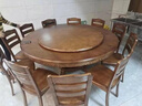 卡洛森（KALUOSEN）餐桌 中式实木圆形餐桌带转盘10人家用圆桌吃饭歺桌圆餐桌椅组合 1.5米 餐桌+10椅配转盘（颜色备注） 实拍图