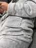 猫人睡衣冬季男【冬季加厚珊瑚绒】长袖开衫加绒保暖家居服可外穿灰色 实拍图