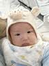 G.duck婴儿帽子秋冬季男女儿童新生儿小月龄婴幼儿宝宝中筒防滑袜子可爱 米色戴帽小熊小耳朵护耳帽+袜子 0-12个月有弹性 实拍图