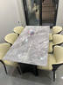 繁简先生轻奢大理石餐桌天然超晶石高端餐桌椅子全套小户型奢石方桌吃饭桌 水墨玉桌面-黑钛镜面框架【大蝴蝶椅】 1.6米 一桌六椅 实拍图