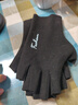 瑞莱奥手套女冬季保暖半指户外骑行防寒办公打字写字漏手指骑车防冻手套 黑色-半指 实拍图