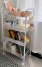 聚骊汇宿舍小推车置物架寝室书桌下小书架可移动带轮零食多层夹缝收纳柜 4层白-豪华加厚【滑轮+挂钩】 实拍图