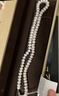 周六福S925银扣淡水珍珠项链妈妈生日礼物 扁圆7.5-8.5mm 45cm 实拍图