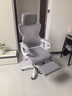 朗域轩品人体工学电竞椅人工力学座椅久坐护腰宿舍游戏电脑椅子可躺写字椅 【升级四向腰托】蝶翼白丨乳胶-3级气杆-脚踏-逍遥 120-155度(含) 联动扶手 四向腰托 实拍图