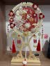 花喜礼中式新娘团扇结婚秀禾服双面成品diy手工制作材料包古风重工喜扇 次日达/双面材料包/礼盒/楠竹扇架 实拍图