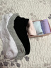 浪莎袜子女士纯棉春秋冬季抑菌棉袜女袜中筒防臭中厚黑白色商务短袜 实拍图