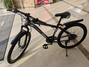 EG7山地自行车成人学生变速越野单车双减震赛车26寸青少年男女 辐条【升级减震 超强承重】黑白 26寸21速【适合：160-180CM】 实拍图