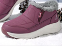 足力健老人鞋加绒羊毛靴中老年防寒保暖雪地靴棉鞋冬季女鞋 8689K酒红40 实拍图