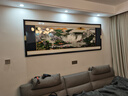 迹彩纯手工非遗苏绣刺绣画 客厅餐厅沙发背景墙办公室会议室装饰挂画 紫气东来图 画框尺寸：80×225cm 左右喷金+北美胡桃木 实拍图