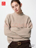 优衣库女装舒芙蕾半高领针织衫/毛衣毛衫479158 32 深米色 S /155/80A 实拍图
