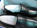 意尔康皮鞋秋季商务休闲套脚皮鞋舒适牛皮中老年爸爸鞋 97689W 黑色 39 实拍图