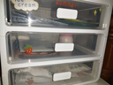 京东物流 化妆品收纳盒梳妆台置物架桌面高级感整理抽屉柜 大号4层（3层抽屉+1层顶部置物架） 透明白 实拍图
