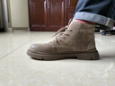 井迈马丁靴男中帮复古工装沙漠靴加绒软底高帮翻毛男鞋秋冬款战术靴子 卡其【四季款】 41 皮鞋码 实拍图