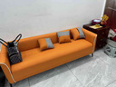 华莱德简约现代科技布艺沙发小户型客厅双人出租房卧室公寓三人简易网红 橙 双人座 实拍图