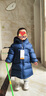 保姆鹅  【风墙】儿童羽绒服宝宝中长款护脸加厚外套保暖童装[NG2664] 藏蓝 110 实拍图