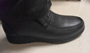 蜘蛛王棉鞋男冬季商务休闲羊毛保暖皮鞋套脚中老年爸爸棉靴 黑色 39  实拍图