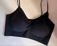 草本初色内衣女无痕无钢圈大胸显小胸聚拢百搭无痕背心式运动文胸 黑色 M 实拍图