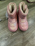 哈比熊童鞋儿童雪地靴冬款女童靴子加绒保暖短靴棉鞋AW7090 粉色(圆)30码 实拍图