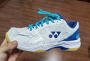 尤尼克斯羽毛球鞋yy入门级训练减震动力垫男女SHB101CR 白/蓝39.5 实拍图