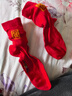 浪莎本命年红袜子男纯棉结婚喜庆女过年骐骥红中筒男袜全棉女袜 实拍图
