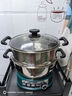 奥克斯（AUX）电炒锅一体多功能锅0涂层电火锅加深大容量大功率家用304不锈钢食品级电煮锅电蒸锅电热锅2-4-10人 标准款-32cm单笼【推荐5-6人】15L 实拍图