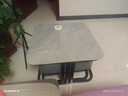 岩板茶几客厅家用茶几桌轻奢风格方形边桌组合可伸缩 黑架灰柜【白岩板+灰岩板】 实拍图