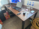 超·奈（CHAONAI）【顺丰到家】电脑桌家用台式简约办公卧室小户型学习桌简易书桌子 【单桌25MM厚桌面】黑架+古橡木 长160CM宽80CM高75CM 实拍图