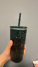 星巴克（Starbucks）墨绿色女神款玻璃杯550ml吸管杯办公室复古冷水杯情人节礼物 实拍图