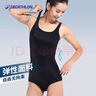 迪卡侬（DECATHLON）泳衣女连体三角抗氯游泳服显瘦大码泳装泡温泉深蓝4230019 实拍图