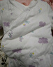童泰新生婴儿衣服连体衣夹棉秋冬季0-6月初生宝宝纯棉加厚哈衣爬服 紫色花朵 52cm (建议0-2个月身高50-55cm) 实拍图