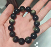 石玥珠宝精品14mm金沙天然黑曜石手串本命年转运珠佛珠水晶手链男女士款 实拍图