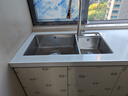 欧琳（OULIN） 水槽大双槽304不锈钢厨房洗菜盆台下一体盆功能沥水大洗碗槽J009 配小蛮腰三出水铜抽拉龙头L009 870*480_后置落水孔 晒单实拍图