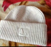 沐驰斯顿帽子女秋冬季韩版潮百搭加厚防寒保暖针织毛线帽女骑行棉帽堆堆帽 米白色 均码 实拍图