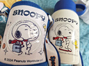 史努比（SNOOPY）双盖儿童保温杯吸管直饮两用水杯316不锈钢学生杯子520ML大容量蓝 实拍图