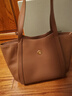 BAGTREE李思思同款包包树晚枫包轻奢植鞣皮大容量托特包通勤单肩电脑女包 烤棕色-中号 可装14寸电脑 高级小众 实拍图