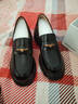 百丽情人节礼物女乐福鞋女英伦小皮鞋通勤单鞋JD007CM5 黑色-哑光 38 实拍图