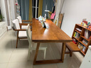 森圆木方实木客厅大书桌家用电脑桌台式双人办公桌学习写字桌会议桌长桌 学士椅 实拍图