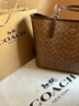 蔻驰（COACH）【新年礼物】新款奥莱女士女包经典标志CITY托特包手提包city33 IM/棕黄色/棕色 实拍图