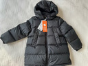 保姆鹅  【风墙】儿童羽绒服宝宝中长款护脸加厚外套保暖童装[NG2664] 炭黑 110 实拍图