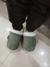 牧童儿童棉拖鞋男冬加绒保暖家居鞋室内软底亲子包跟棉鞋女 艾叶绿210 实拍图