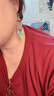 顶妃（DING FEI）波西米亚民族风绿色流苏耳环女复古长款气质耳坠度假小众耳饰 灵动月光(蓝绿色)A26-308 实拍图