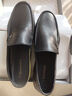千百度2026男鞋头层羊皮商务休闲皮鞋舒适套脚豆豆鞋乐福鞋 黑色 42 实拍图