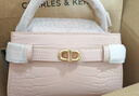CHARLES&KEITH鳄鱼纹凯莉包手提斜挎婚包包女包生日礼物新年礼物CK2-50270880-1 粉红色Pink S 实拍图