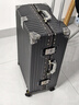 狄斯顿保罗  铝框行李箱男女新款拉杆箱万向轮拉杆箱大容量旅行箱登机密码箱 商务黑-加厚合金框【箱体可坐人】 28英寸 实拍图