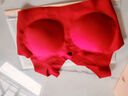 ubras无尺码加大版背心式文胸无痕无钢圈女士内衣女无痕胸罩丝绒红 实拍图
