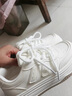小白鞋子女新款chic复古百搭休闲厚底增女鞋高中生配裙子板鞋女潮 皮面-米白色 37 实拍图