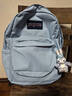 JANSPORT杰斯伯书包轻便双肩包男女旅行包简约背包电脑包学生校园 4QUT7G7雾霾蓝-侧边袋 实拍图