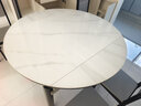 初屋 餐桌 实木岩板餐桌椅组合圆桌伸缩折叠现代简约餐厅饭桌餐桌餐椅 1.35米岩板餐桌+茶几+岩板电视柜 一桌六椅【升级四轨】 实拍图