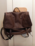 裘真【宋佳同款】植鞣羊皮信使双肩包大容量上班通勤休闲背包新款 咖啡色-大号 实拍图